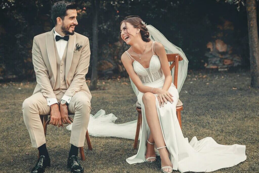 Gelin ve damat fotoğrafçılığı anlık kareler